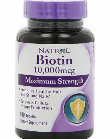 Biotin 10,000mcg, Maximum Strength, 100 Tablets [Kitchen]